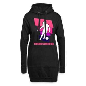 Frauenfußball, Fußball Frauen Soccer Damenfußball - Hoodie-Kleid - Schwarz - Vorne