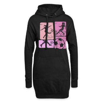 Soccer féminin, Football féminin, Football féminin - Sweat-shirt à capuche long Femme - noir - Devant
