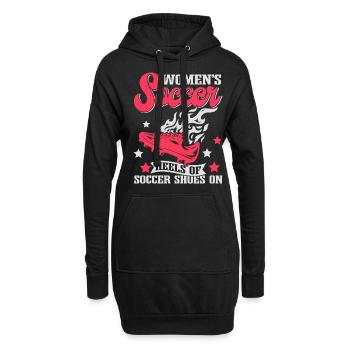 Soccer féminin, Football féminin, Football féminin - Sweat-shirt à capuche long Femme - noir - Devant