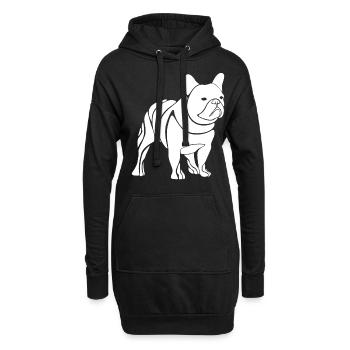 Bouledogue Français French Bulldog - Hoodie-Kleid - Schwarz - Vorne