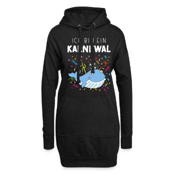 Ich bin ein Karnewal Karneval Konfetti Piraten - Hoodie-Kleid - Schwarz - Vorne