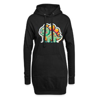Dinosaure Bébé Dino Enfants Dinosaure Enfants - Sweat-shirt à capuche long Femme - noir - Devant