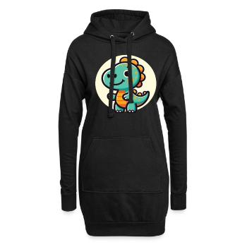 Dinosaure Trex Dino Bébé Dino Enfants Dinos - Sweat-shirt à capuche long Femme - noir - Devant
