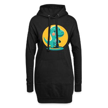 Dinosaure Bébé Dino Enfants Dinosaure Enfants - Sweat-shirt à capuche long Femme - noir - Devant