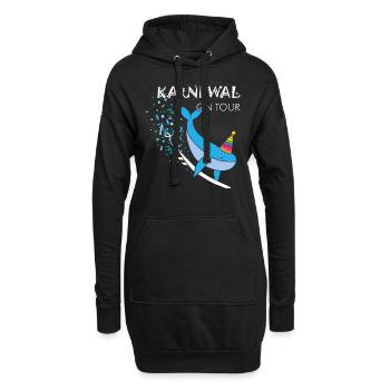 Karneval Fasching Konfetti Surfen Strandurlaub - Hoodie-Kleid - Schwarz - Vorne