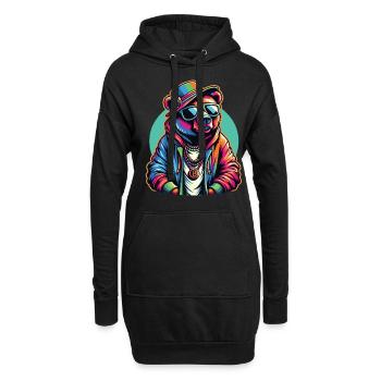 Ours, Ours, Tête D’ours, Ours, Ours Brun, Ours - Sweat-shirt à capuche long Femme - noir - Devant