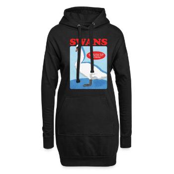 Schwan Schwanenliebhaber Vogel Schwäne Geschenk - Hoodie-Kleid - Schwarz - Vorne