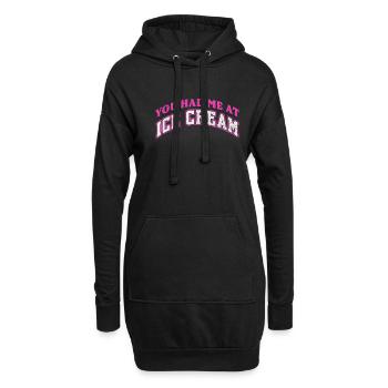 Eiscreme - Hoodie-Kleid - Schwarz - Vorne