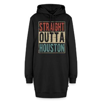 Direkt aus Houston heraus - Hoodie-Kleid - Schwarz - Vorne