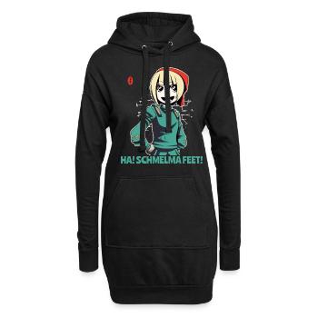Gaming Heldin Schmelda: "Riech meine Füße" - Hoodie-Kleid - Schwarz - Vorne