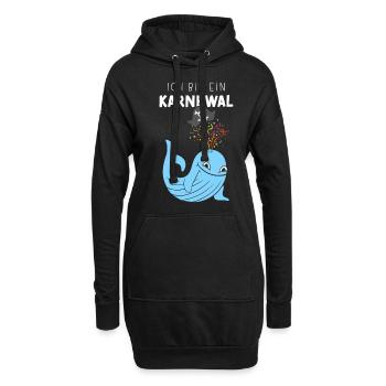 Ich bin ein Karnewal Karneval Konfetti Piraten - Hoodie-Kleid - Schwarz - Vorne