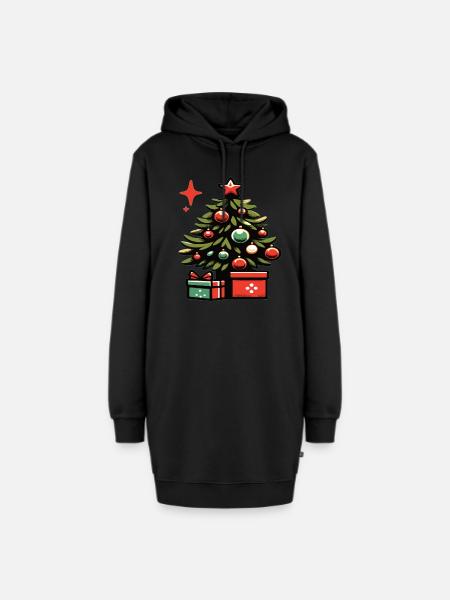 Weihnachtsbaum Tannenbaum Christbaum - Hoodie-Kleid - Schwarz