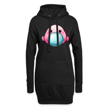 Lustiger Blobfisch Kaugummi - Hoodie-Kleid - Schwarz - Vorne