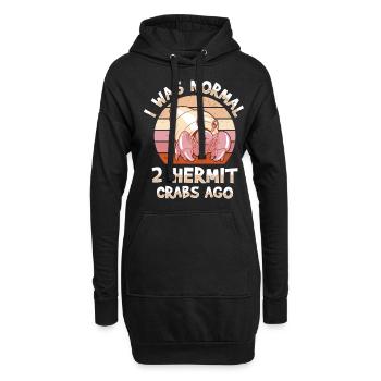 Meerestier Meeresfrüchte Muscheln Einsiedlerkrebs - Hoodie-Kleid - Schwarz - Vorne