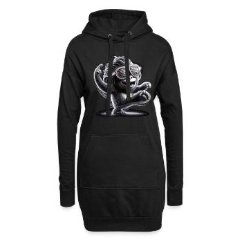 Gorille avec lunettes de soleil - Sweat-shirt à capuche long Femme - noir - Devant