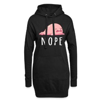 Drôle de poisson blob - Sweat-shirt à capuche long Femme - noir - Devant