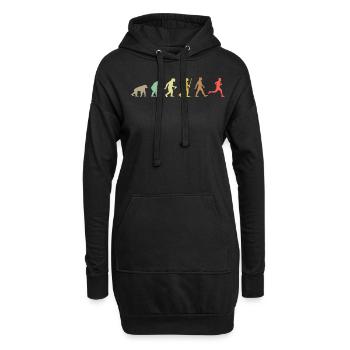 Lauf Retro Running Evolution Funny Runner Marathon - Hoodie-Kleid - Schwarz - Vorne