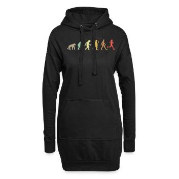 Lauf Retro Running Evolution Funny Runner Marathon - Hoodie-Kleid - Schwarz - Vorne