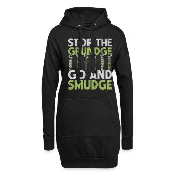 Ausräuchern Stop The Grundge Go And Smudge - Hoodie-Kleid - Schwarz - Vorne