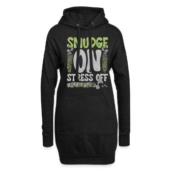 Smudging Flat Fumigation Smudge On Stress Off - Sweat-shirt à capuche long Femme - noir - Devant