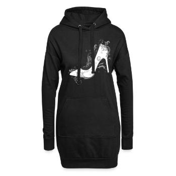 Fashion High Heels Mode - Hoodie-Kleid - Schwarz - Vorne