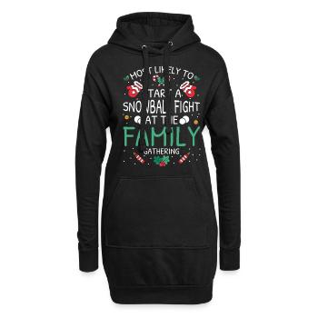 Am ehesten zu Weihnachten - Hoodie-Kleid - Schwarz - Vorne
