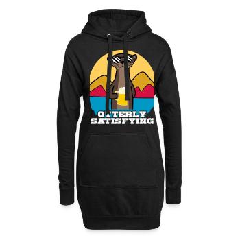 Beer Otters Otter - Hoodie-Kleid - Schwarz - Vorne
