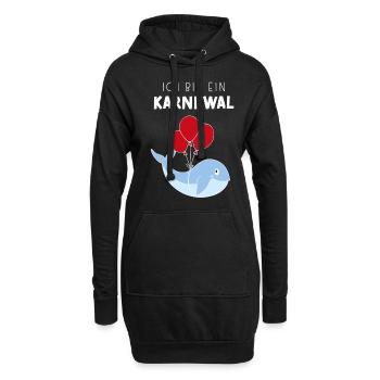 Ich bin ein Karnewal Karneval Jecken Kostümersatz - Hoodie-Kleid - Schwarz - Vorne
