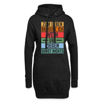 Wein Ziege Ziegenbauer Bauernhof Landwirt Bauer Z - Hoodie-Kleid - Schwarz - Vorne