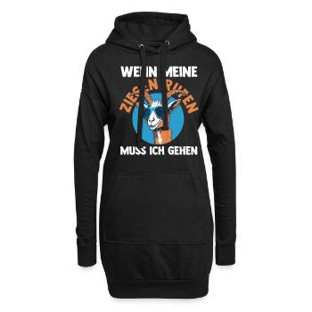 Ziege Ziegenbauer Bauernhof Landwirt Bauer Ziegen - Hoodie-Kleid - Schwarz - Vorne