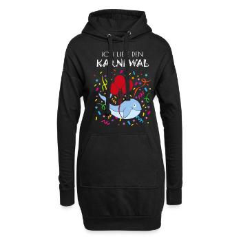 Karnewal Karneval Fasching Konfetti Narrenkappe - Hoodie-Kleid - Schwarz - Vorne