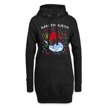 Karnevalist Karneval Fasching Konfetti Närrin - Hoodie-Kleid - Schwarz - Vorne