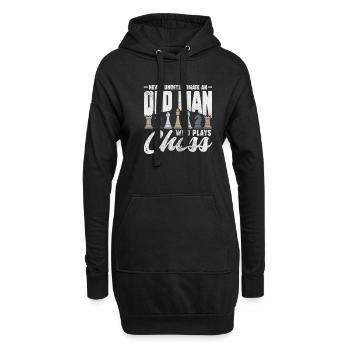 Schach - Hoodie-Kleid - Schwarz - Vorne