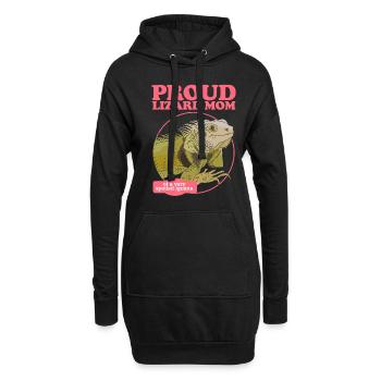 Leguan Mom Reptilien Eidechse Leguane Geschenk - Hoodie-Kleid - Schwarz - Vorne