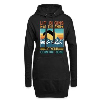 La vie commence à la fin de votre zone de confort 9 - Sweat-shirt à capuche long Femme - noir - Devant