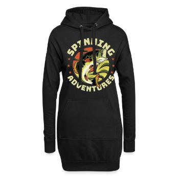 Pêche, pêcheur, pêcheur et pêche au brochet - Sweat-shirt à capuche long Femme - noir - Devant
