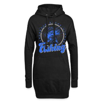 Pêche, pêcheur, pêcheur et pêche au brochet - Sweat-shirt à capuche long Femme - noir - Devant