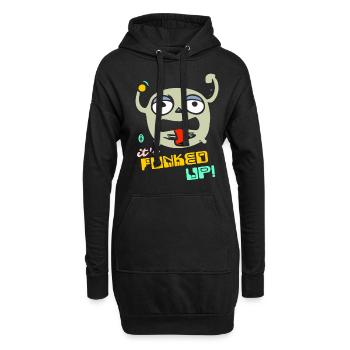 Funk es hoch den Disco Funk, Cartoon Funky Musik - Hoodie-Kleid - Schwarz - Vorne