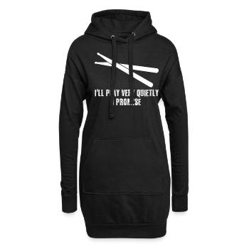 Drummer Drum Drumset Drums Drumsticks - Sweat-shirt à capuche long Femme - noir - Devant