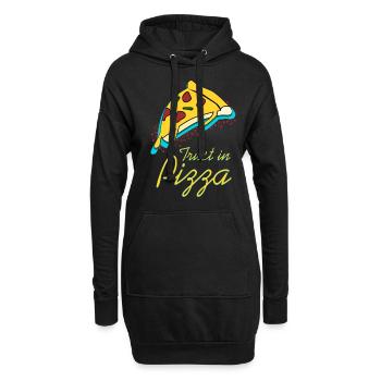 Pizza Pizzas Pizzaria - Hoodie-Kleid - Schwarz - Vorne