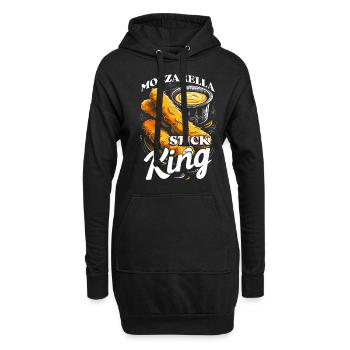 Mozzarella Stick König - Hoodie-Kleid - Schwarz - Vorne