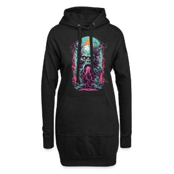 Unterwelt Dämonen Okkult Horror Gothic Design - Hoodie-Kleid - Schwarz - Vorne