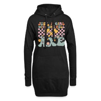 Groovy Axtwerfendes Mädchen - Hoodie-Kleid - Schwarz - Vorne