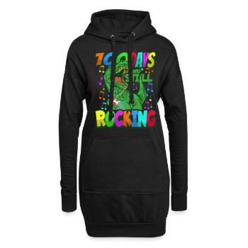 100. Schultag Dino Kostüm 100 Schultage - Hoodie-Kleid - Schwarz - Vorne