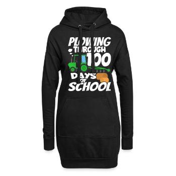 100. Tag Des Schul Traktorkostüms 100 Schultage - Hoodie-Kleid - Schwarz - Vorne
