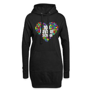 100. Tag Des Schulherzkostüms 100 Schultage - Hoodie-Kleid - Schwarz - Vorne