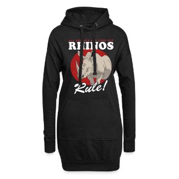 Nashorn Nashörner Rhinozeros Geschenk - Hoodie-Kleid - Schwarz - Vorne