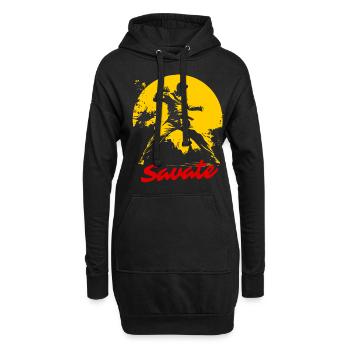 Arts Martiaux France : Savate Fighter - Sweat-shirt à capuche long Femme - noir - Devant