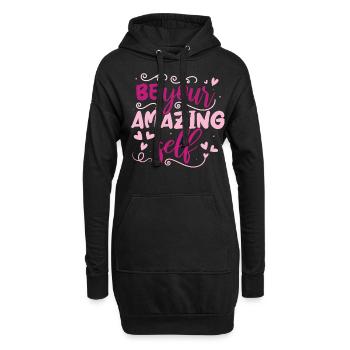Soyez vous-même ! Confiance en soi, pensée positive, motivation - Sweat-shirt à capuche long Femme - noir - Devant
