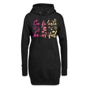 Be you! Selbstvertrauen, positiv Denken Motivation - Hoodie-Kleid - Schwarz - Vorne
